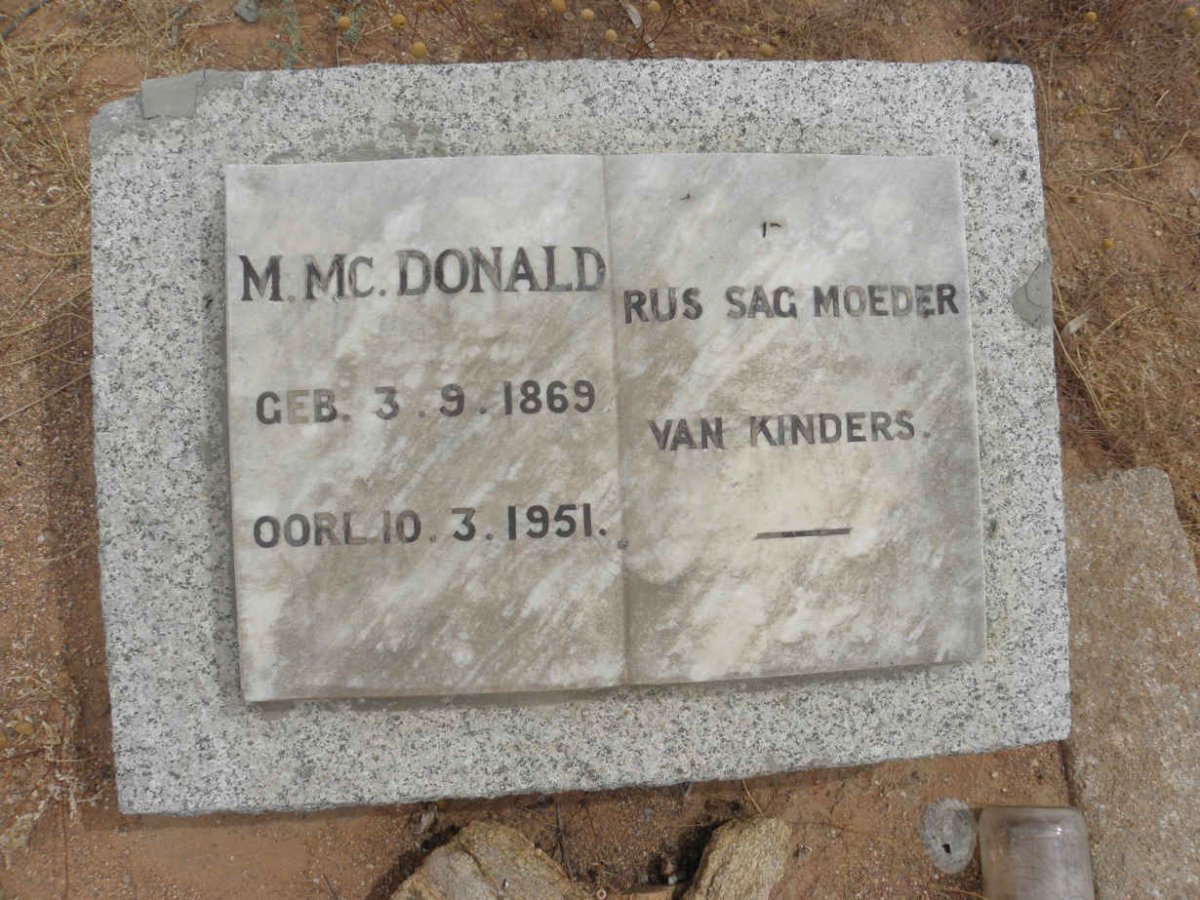 McDONALD M. 1869-1951