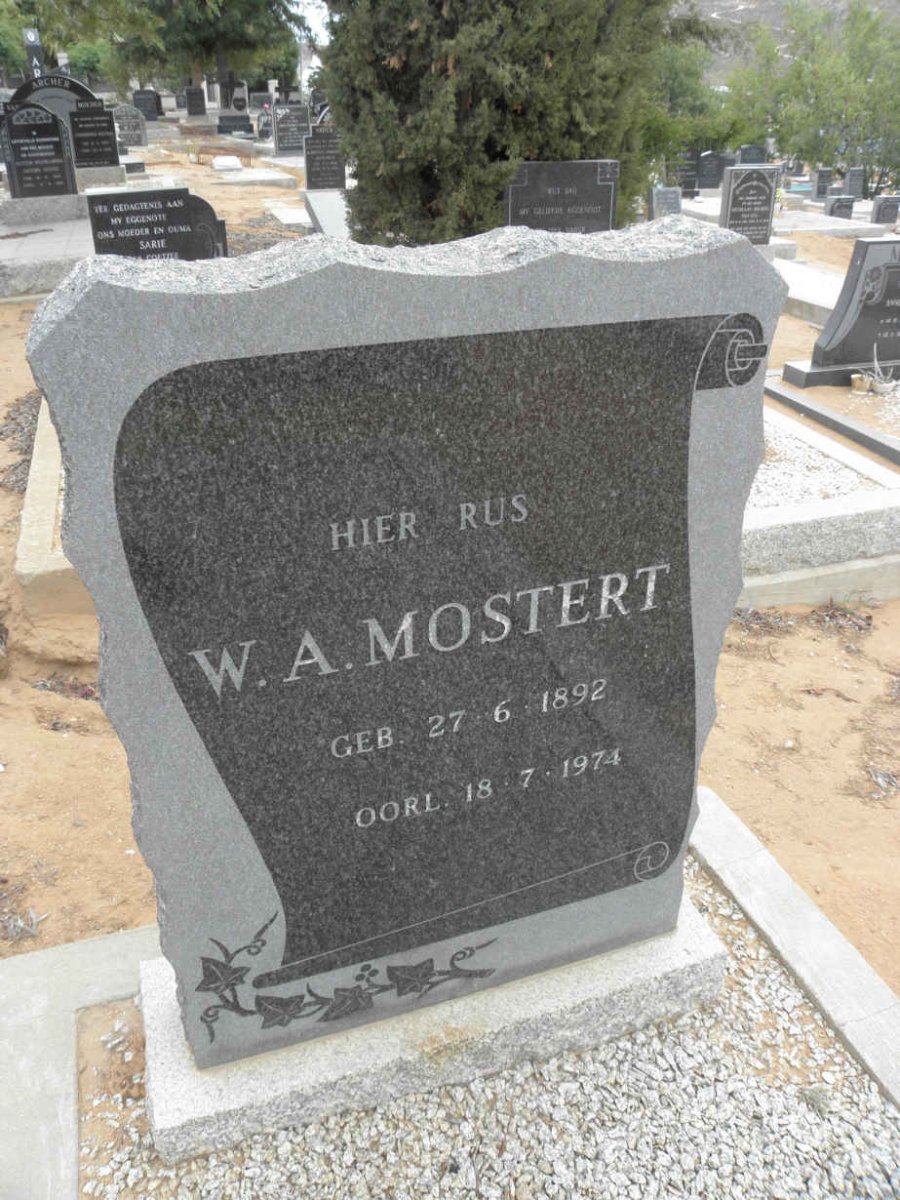 MOSTERT W.A. 1892-1974
