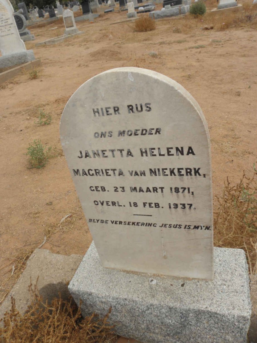 NIEKERK Janetta Helena Magrieta, van 1871-1937