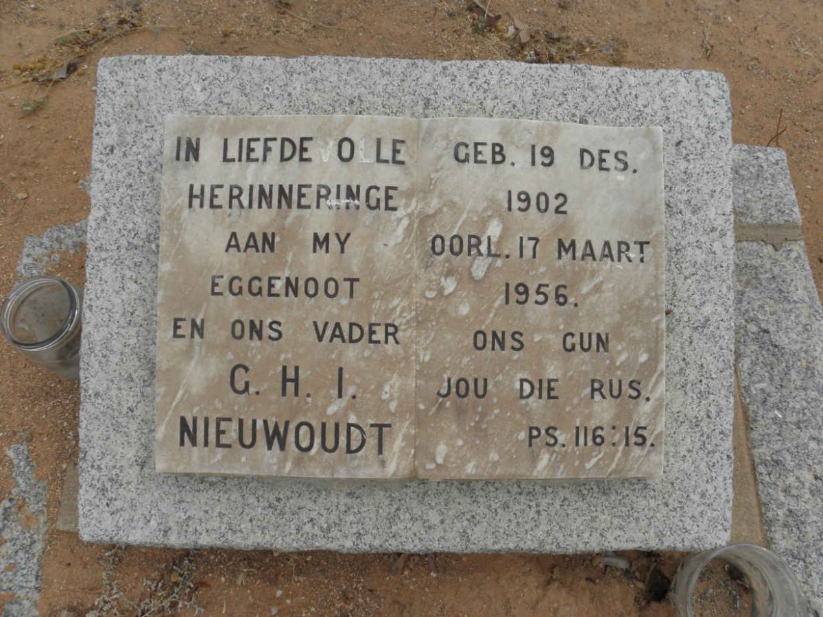 NIEUWOUDT G.H.I. 1902-1956