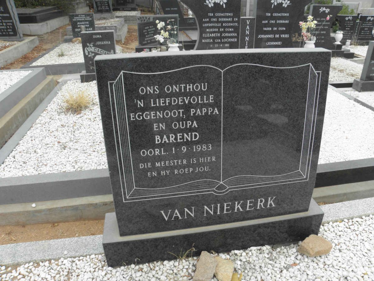 NIEKERK Barend, van -1983