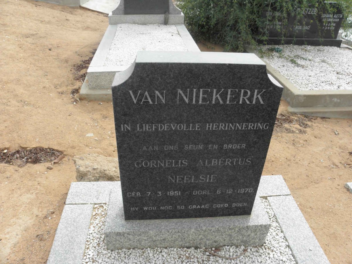 NIEKERK Cornelis Albertus, van 1951-1970