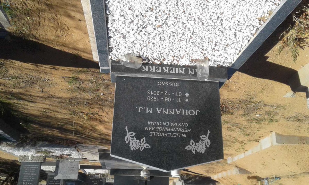 NIEKERK Johanna M.J., van 1920-2013