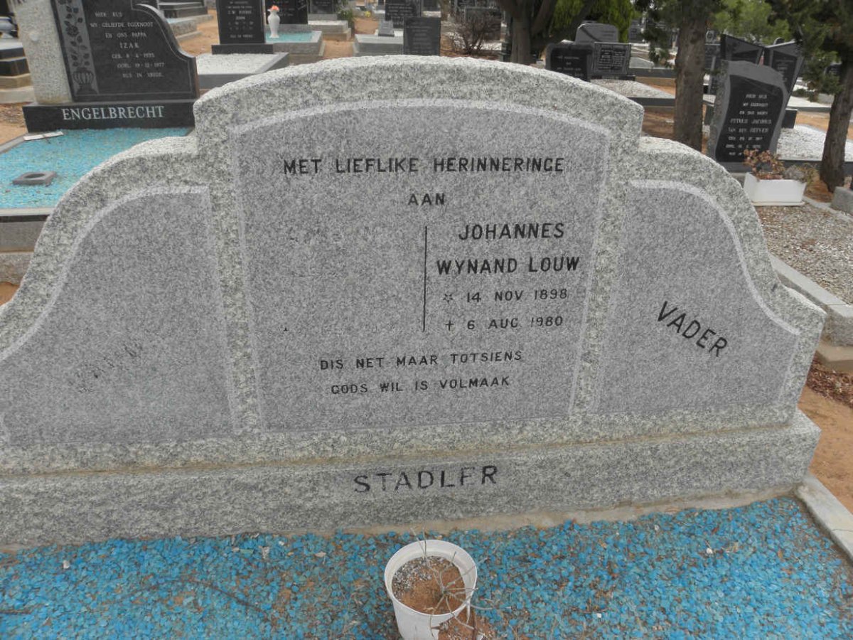 STADLER Johannes Wynand Louw 1898-1980 &amp; Anneline JOOSTE 18??-1986