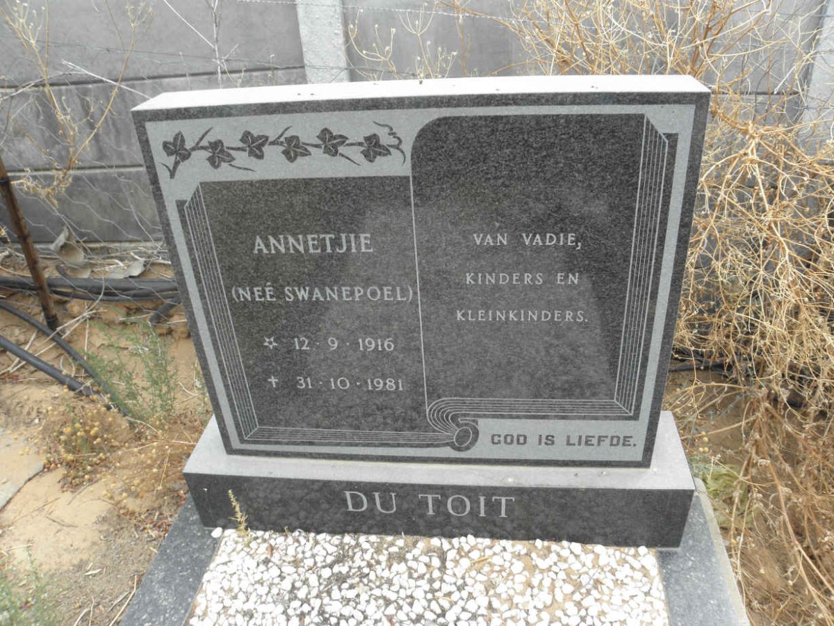 TOIT Annetjie, du nee SWANEPOEL 1916-1981