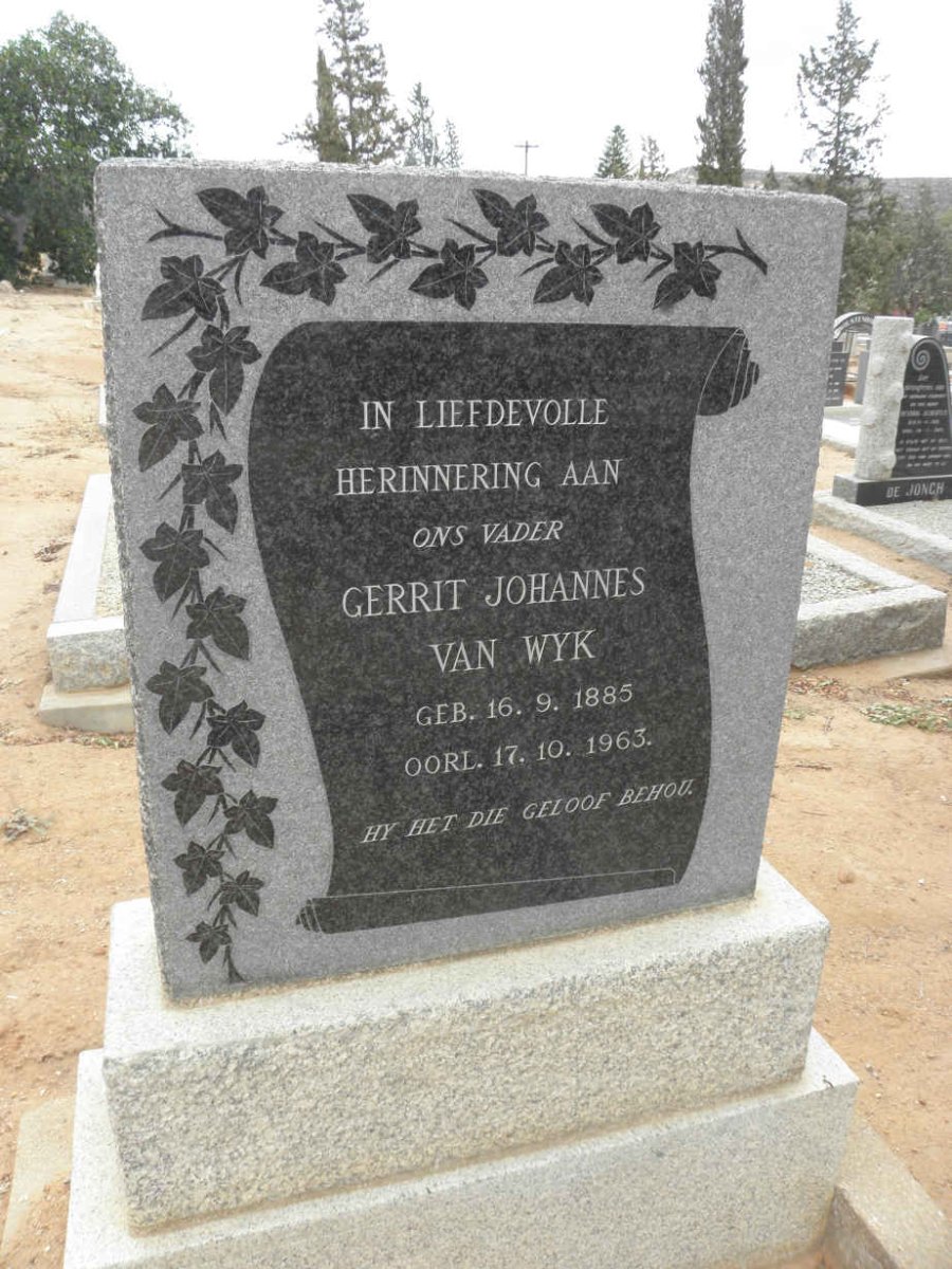 WYK Gerrit Johannes, van 1885-1963