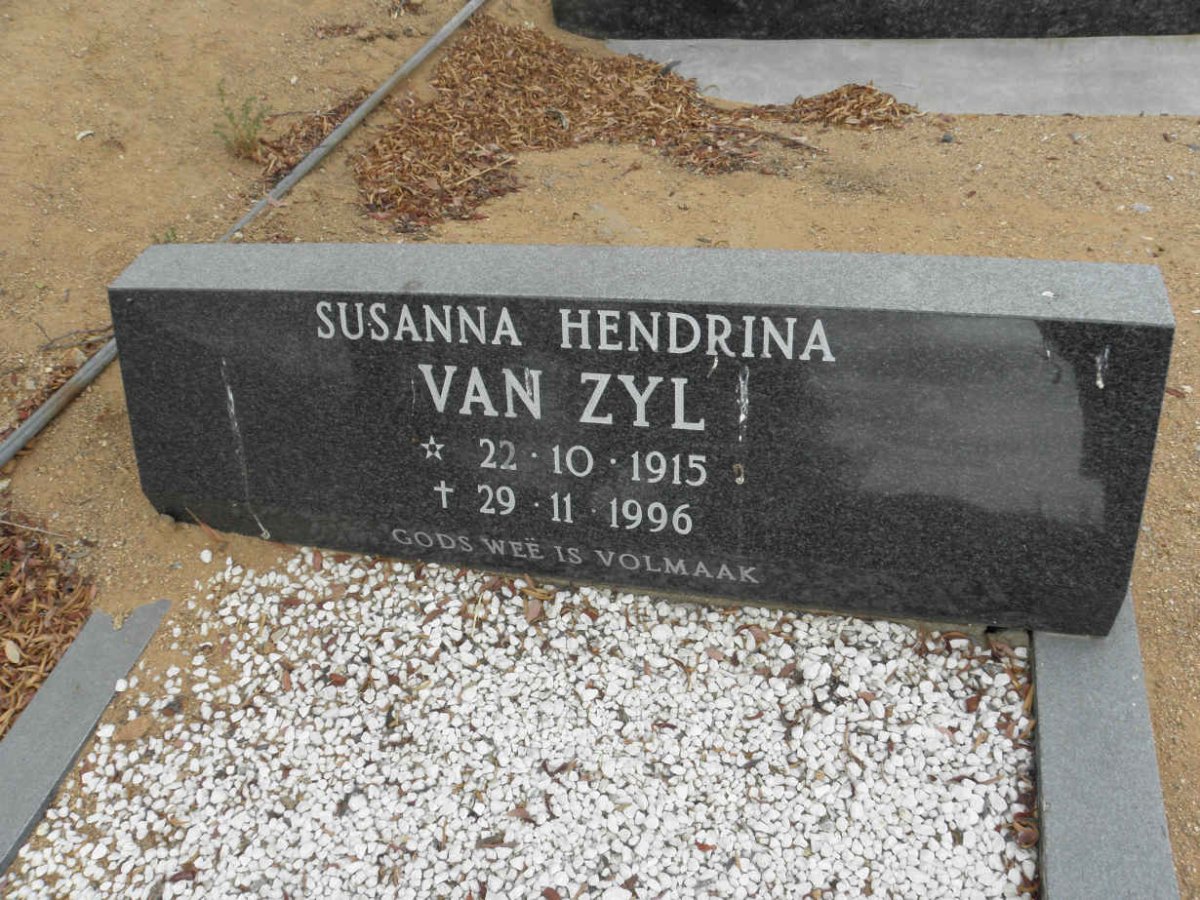 ZYL Susanna Hendrina, van 1915-1996