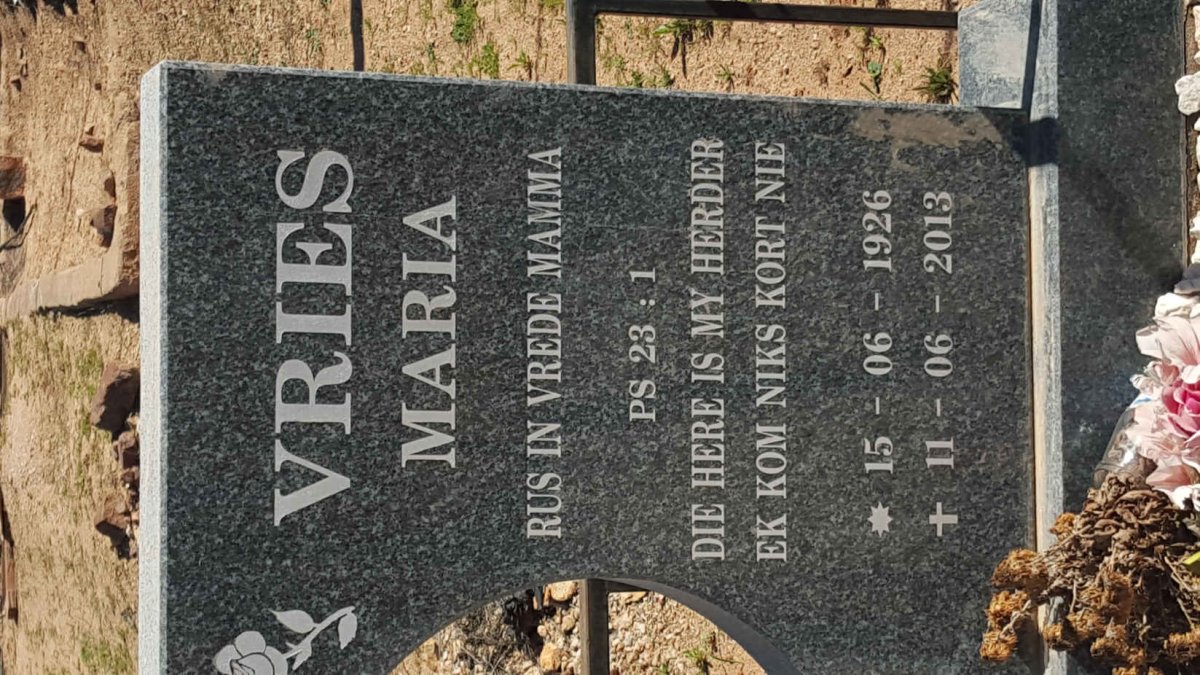 VRIES Maria 1926-2013