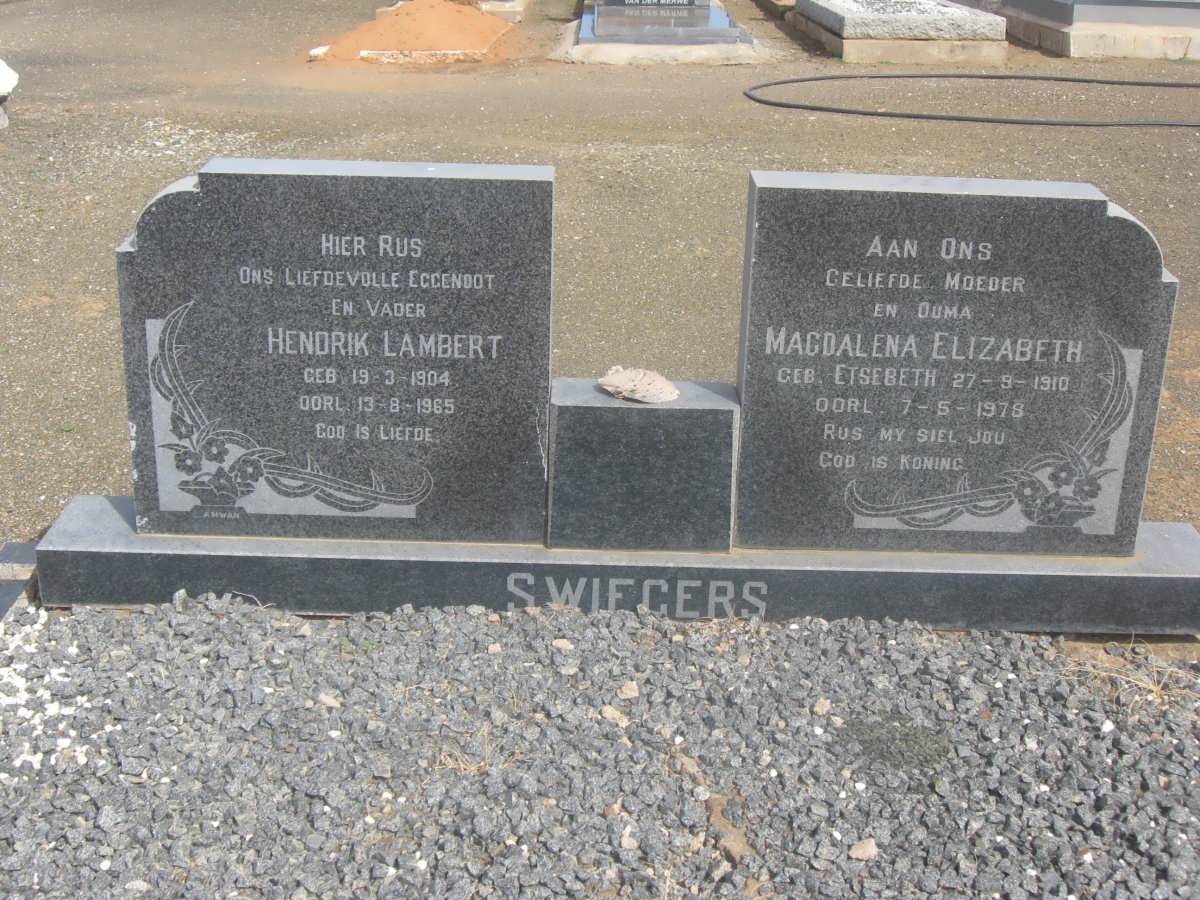 SWIEGERS Hendrik Lambert 1904-1965 &amp; Magdalena Elizabeth ETSEBETH 1910-1978
