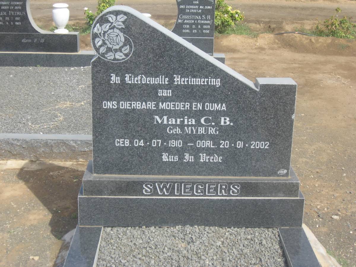 SWIEGERS Maria C.B. nee MYBURGH 1910-2002