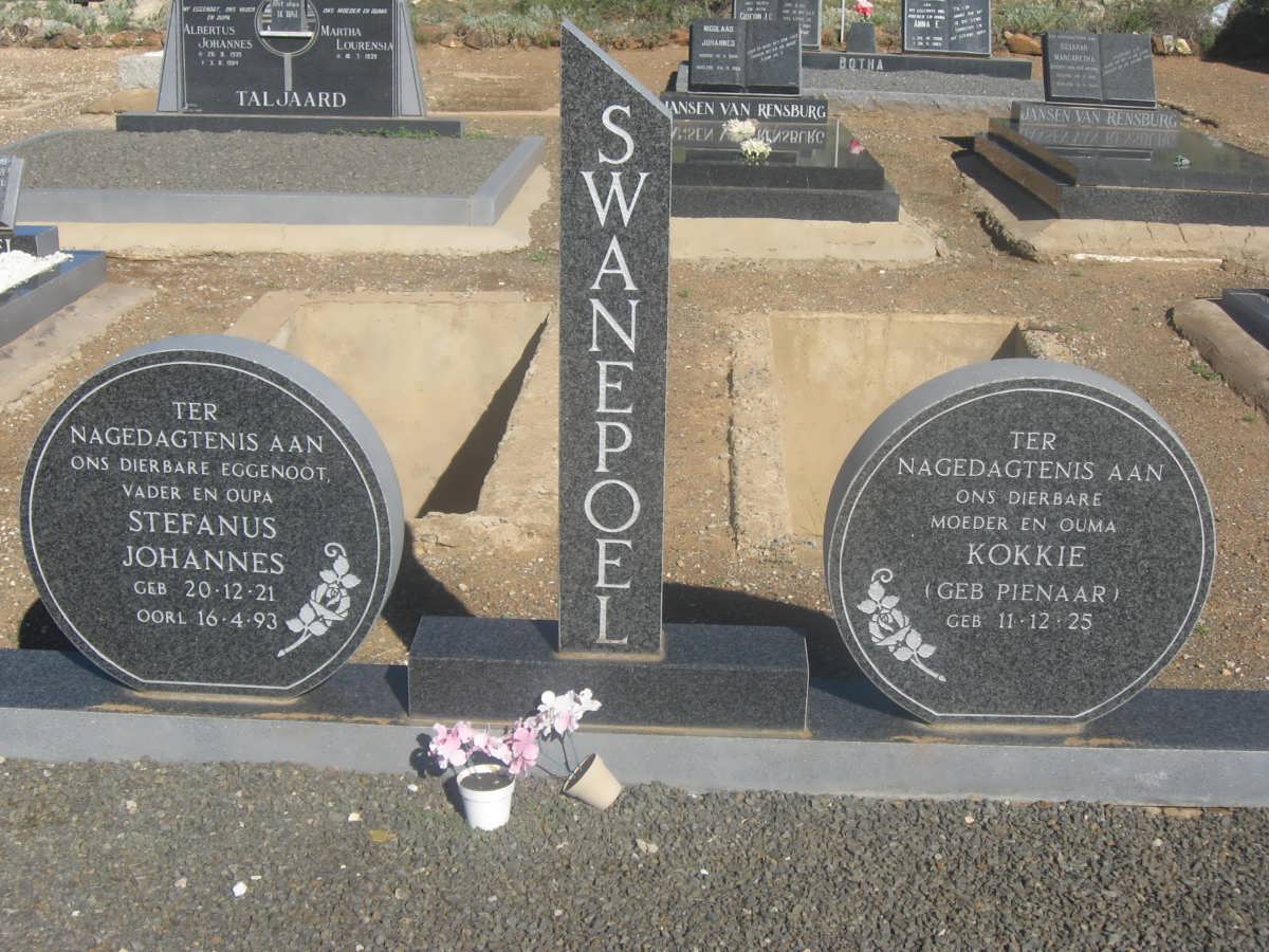 SWANEPOEL Stefanus Johannes 1921-1993 &amp; Kokkie PIENAAR 1925-
