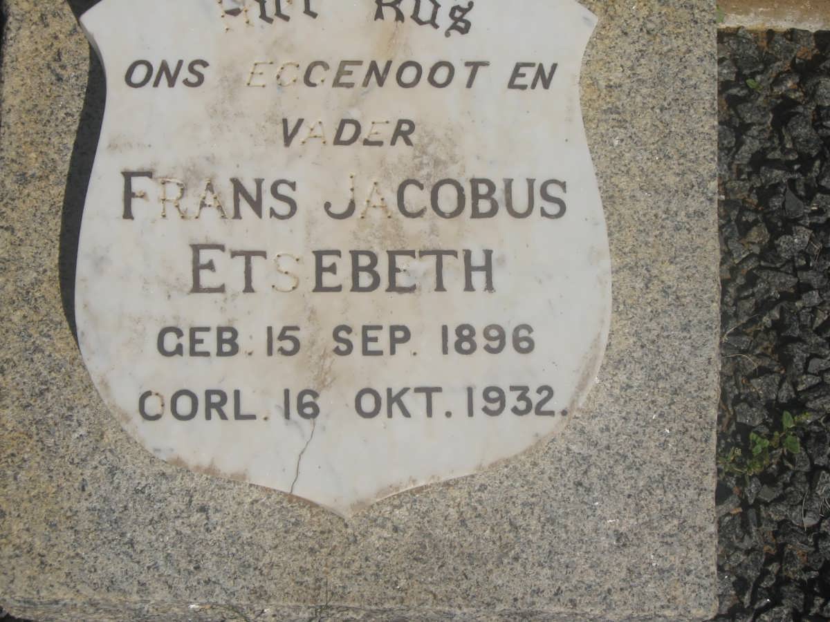 ETSEBETH Frans Jacobus 1896-1932
