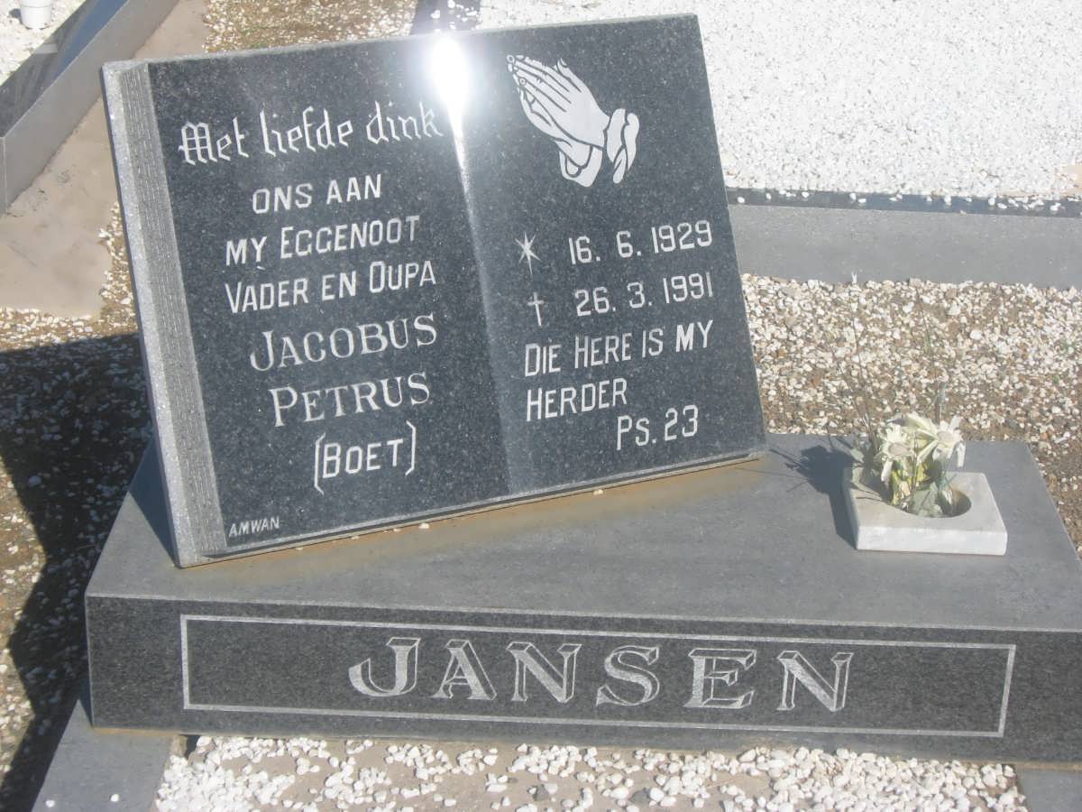 JANSEN Jacobus Petrus 1929-1991