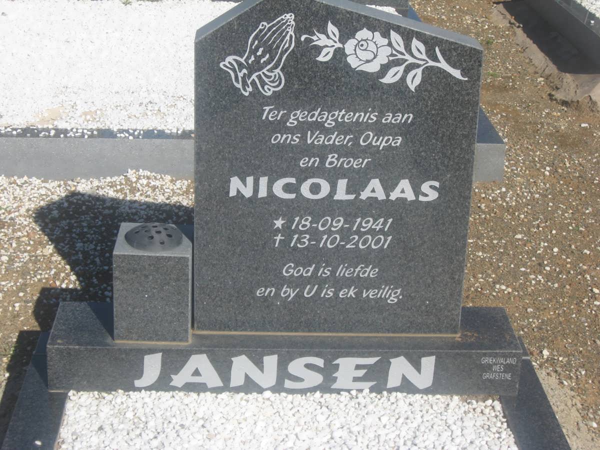 JANSEN Nicolaas 1941-2001