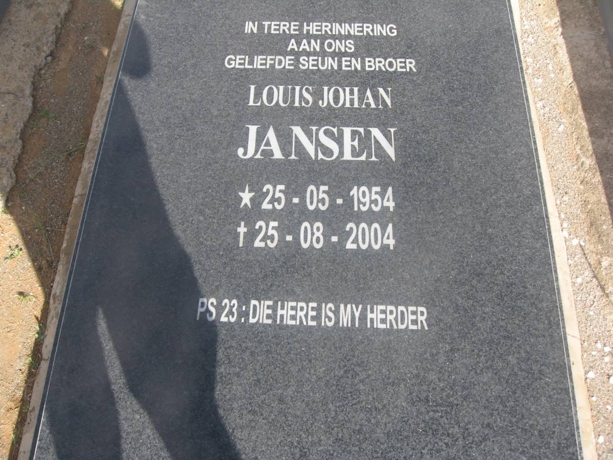 JANSEN Louis Johan 1954-2004