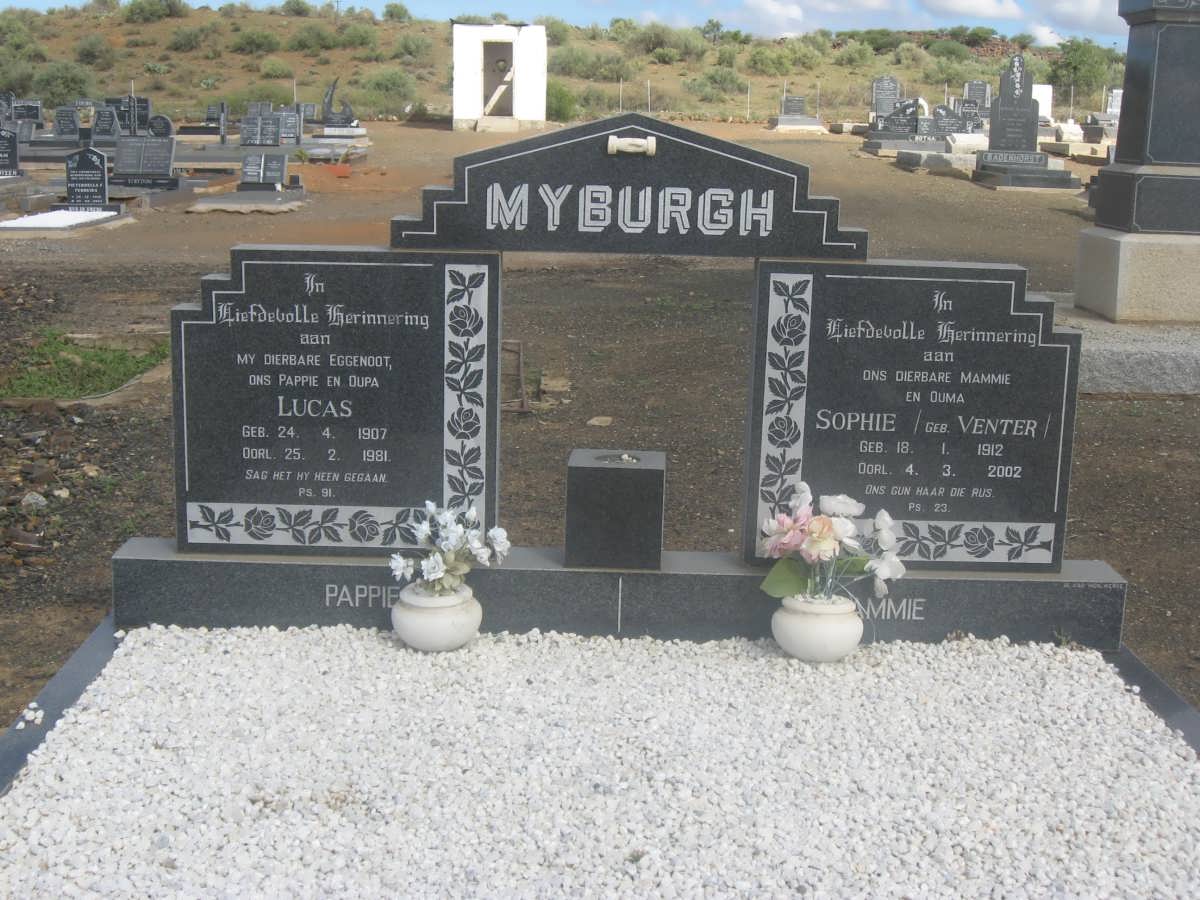 MYBURGH Lucas 1907-1981 &amp; Sophia Venter 1912-2002