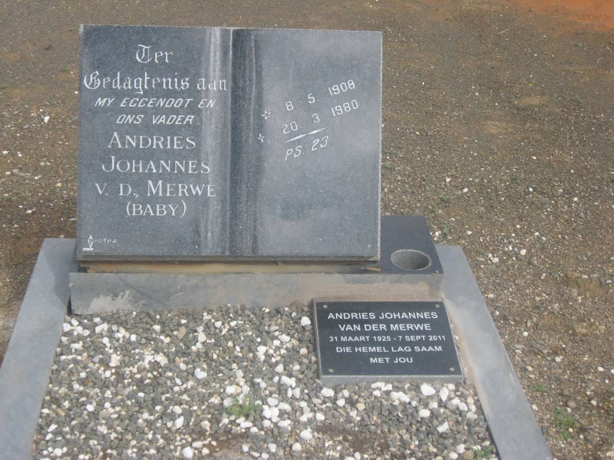 MERWE Andries Johannes, v.d. 1908-1980 :: MERWE Andries Johannes, v.d. 1925-2011
