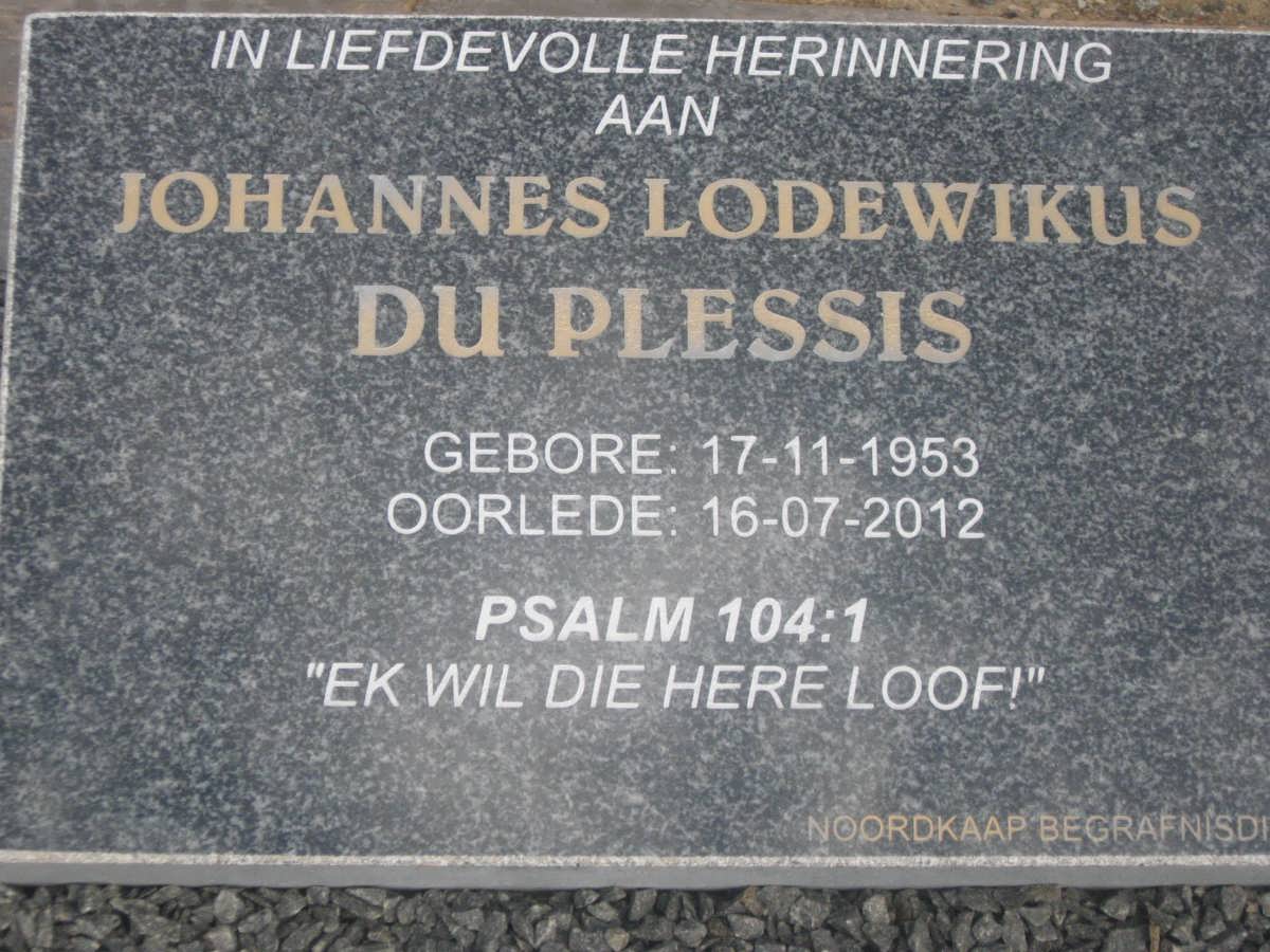 PLESSIS Johannes Lodewikus, du 1953-2012