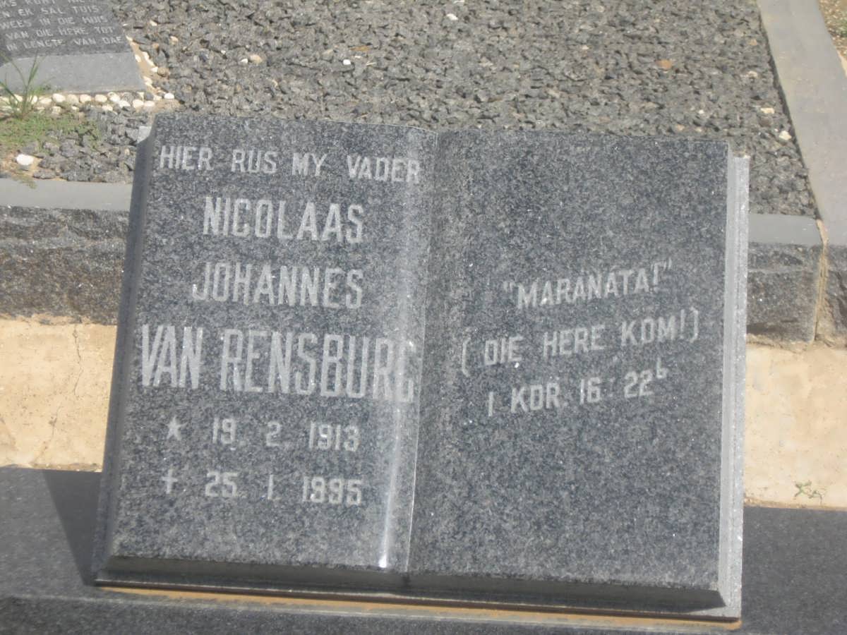 RENSBURG Nicolaas Johannes, van 1913-1995