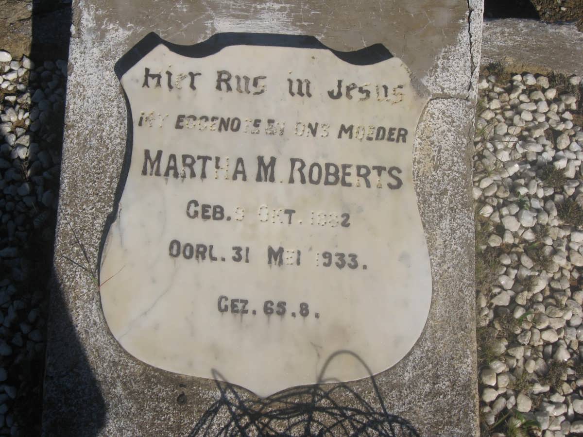 ROBERTS Martha M. 1882-1933