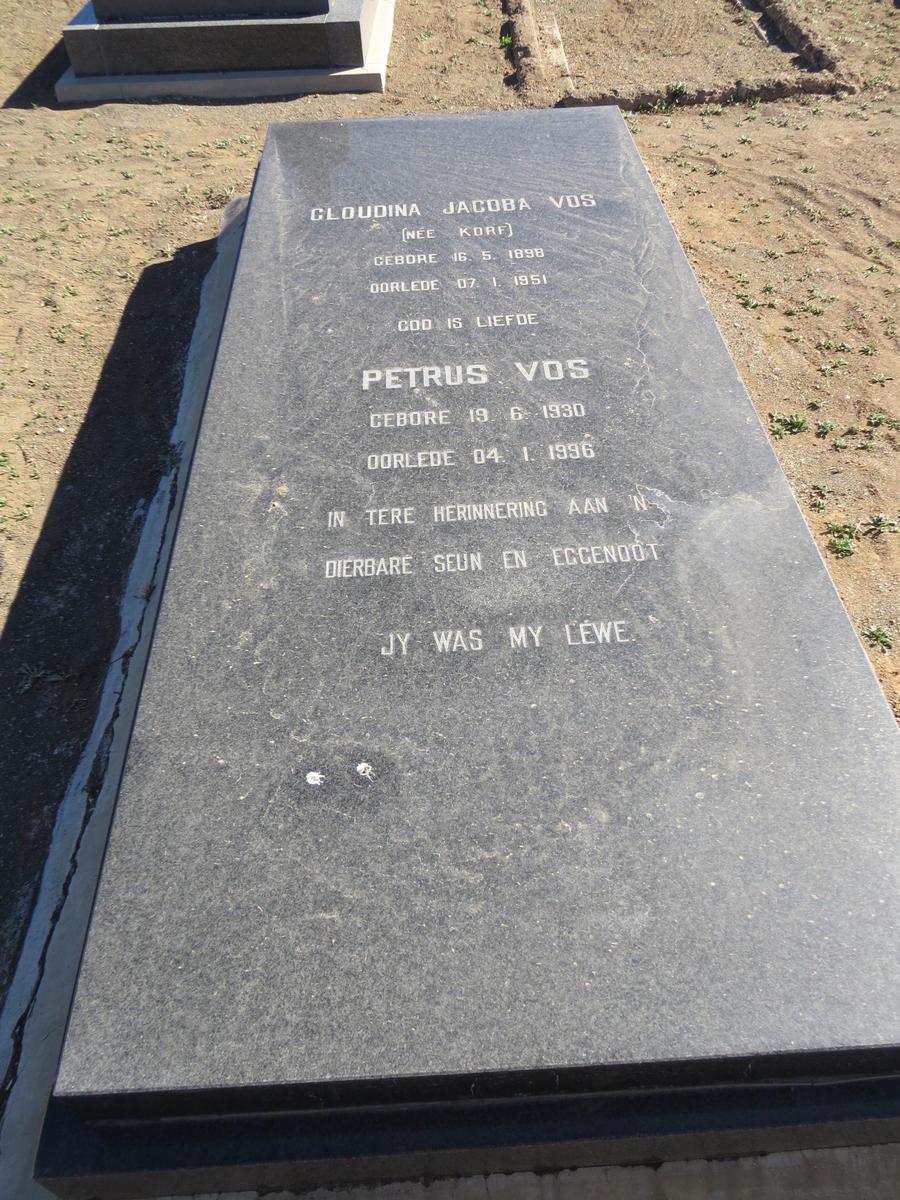 VOS Gloudina Jacoba nee KORF 1898-1951 :: VOS Petrus 1930-1996