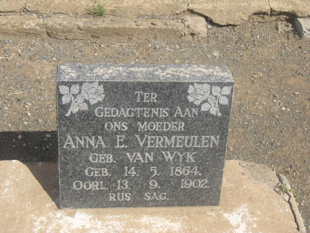 VERMEULEN Anna E. nee VAN WYK 1864-1902