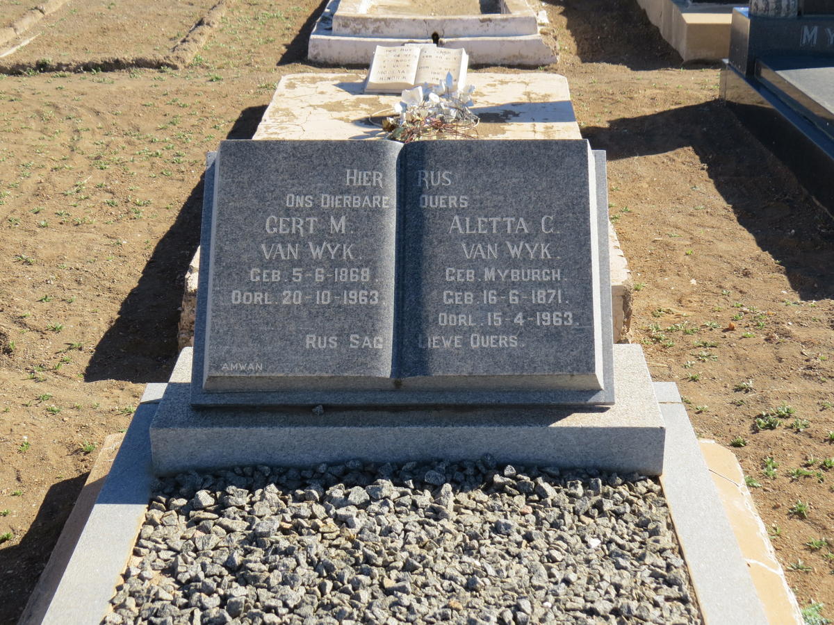 WYK Gert M., van 1868-1963 &amp; Aletta C. MYBURGH 1871-1963
