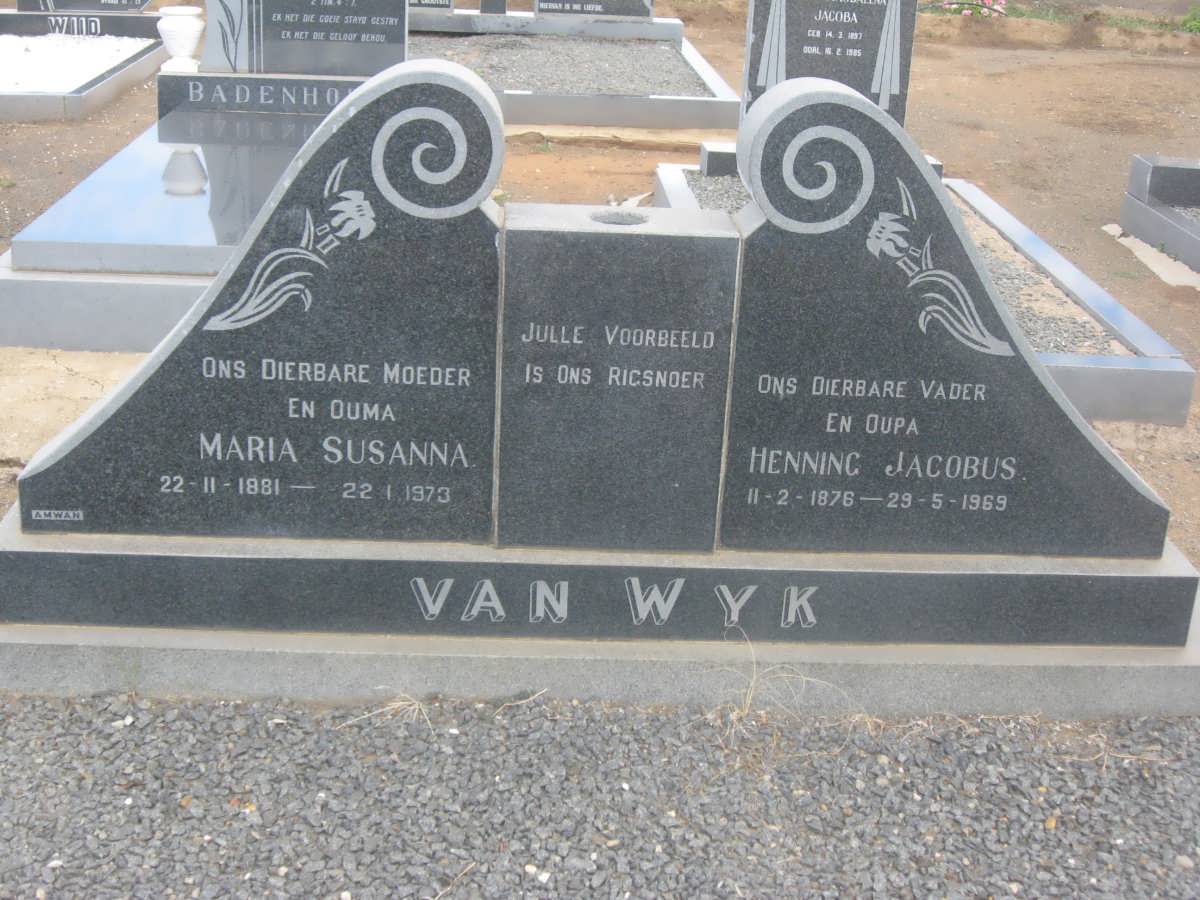 WYK Henning Jacobus, van 1876-1969 &amp; Maria Susanna 1881-1973