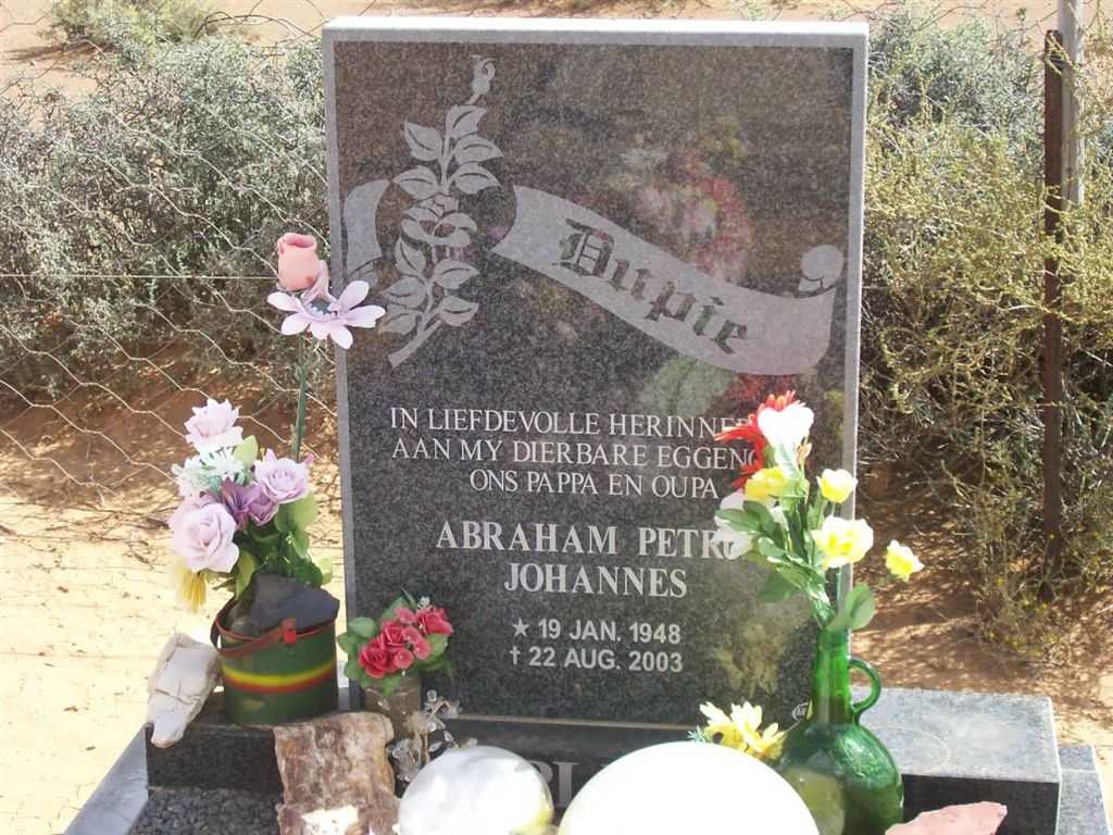 PLESSIS Abraham Petrus Johannes, du 1948-2003