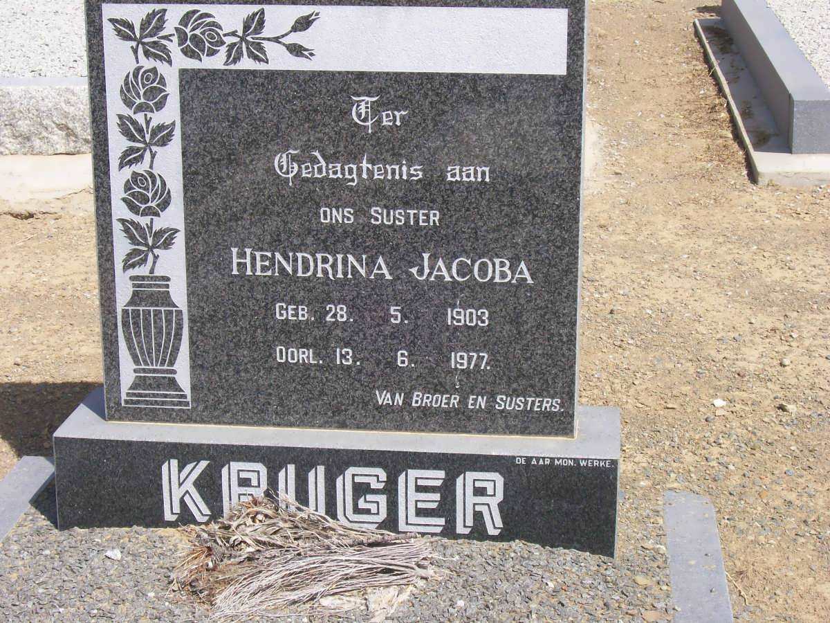 KRUGER Hendrina Jacoba 1903-1977