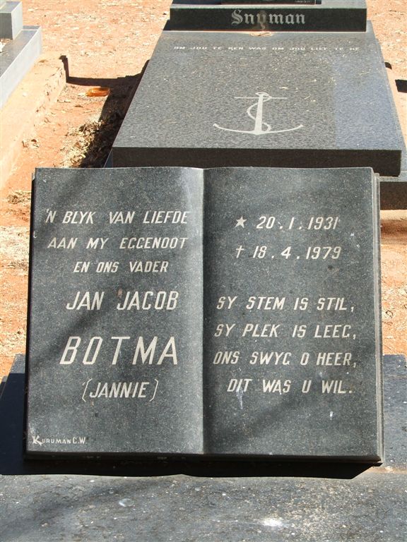 BOTMA Jan Jacob 1931-1979