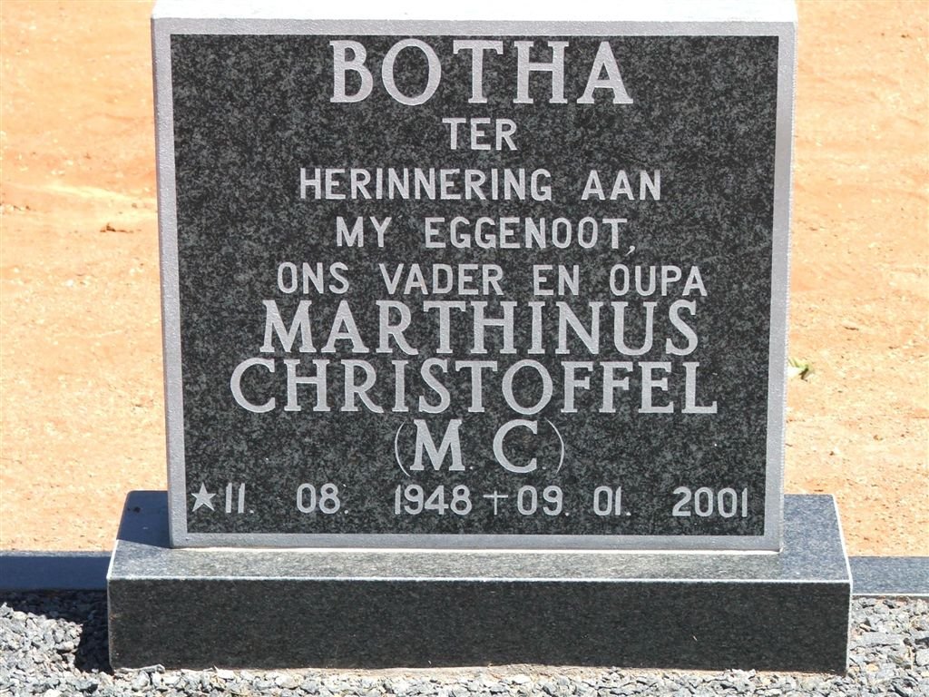 BOTHA Marthinus Christoffel 1948-2001