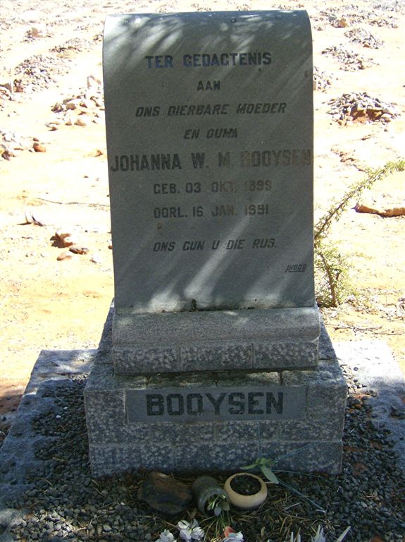 BOOYSEN Johanna W.M. 1899-1991