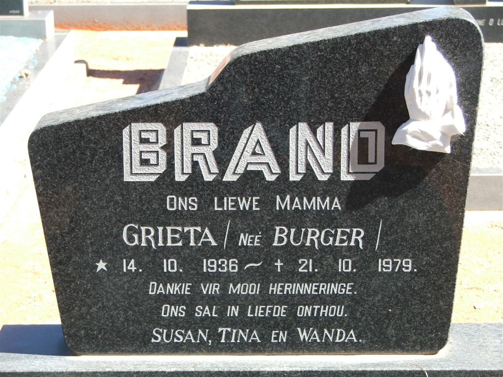 BRAND Grieta nee BURGER 1936-1979