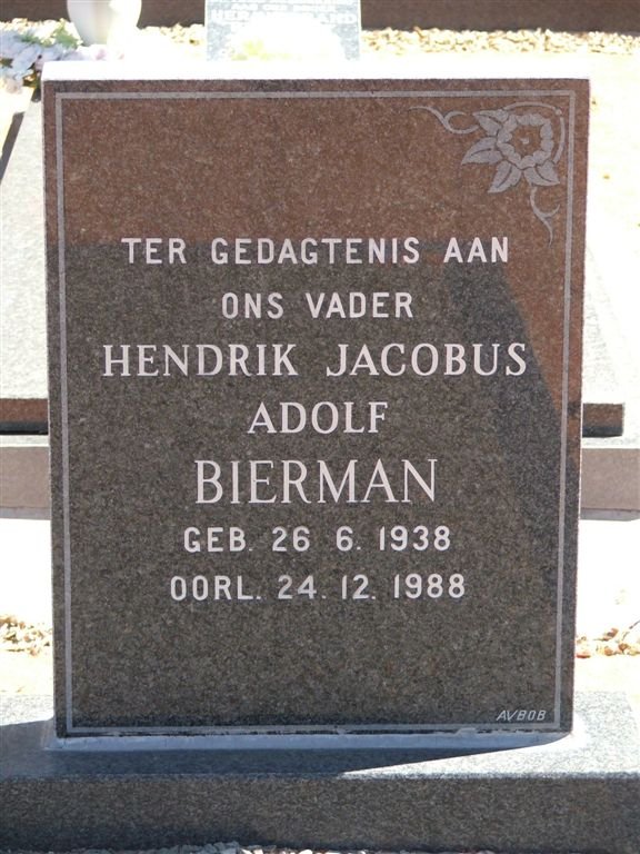 BIERMAN Hendrik Jacobus Adolf 1938-1988