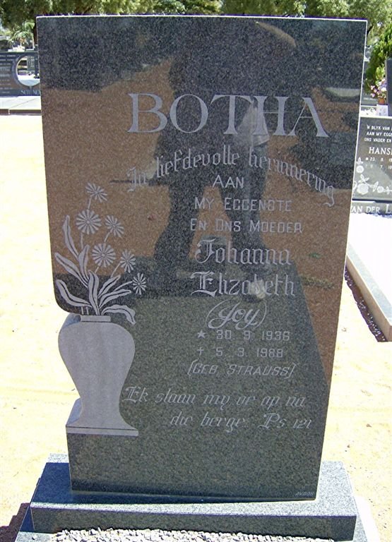BOTHA Johanna Elizabeth nee STRAUSS 1936-1988