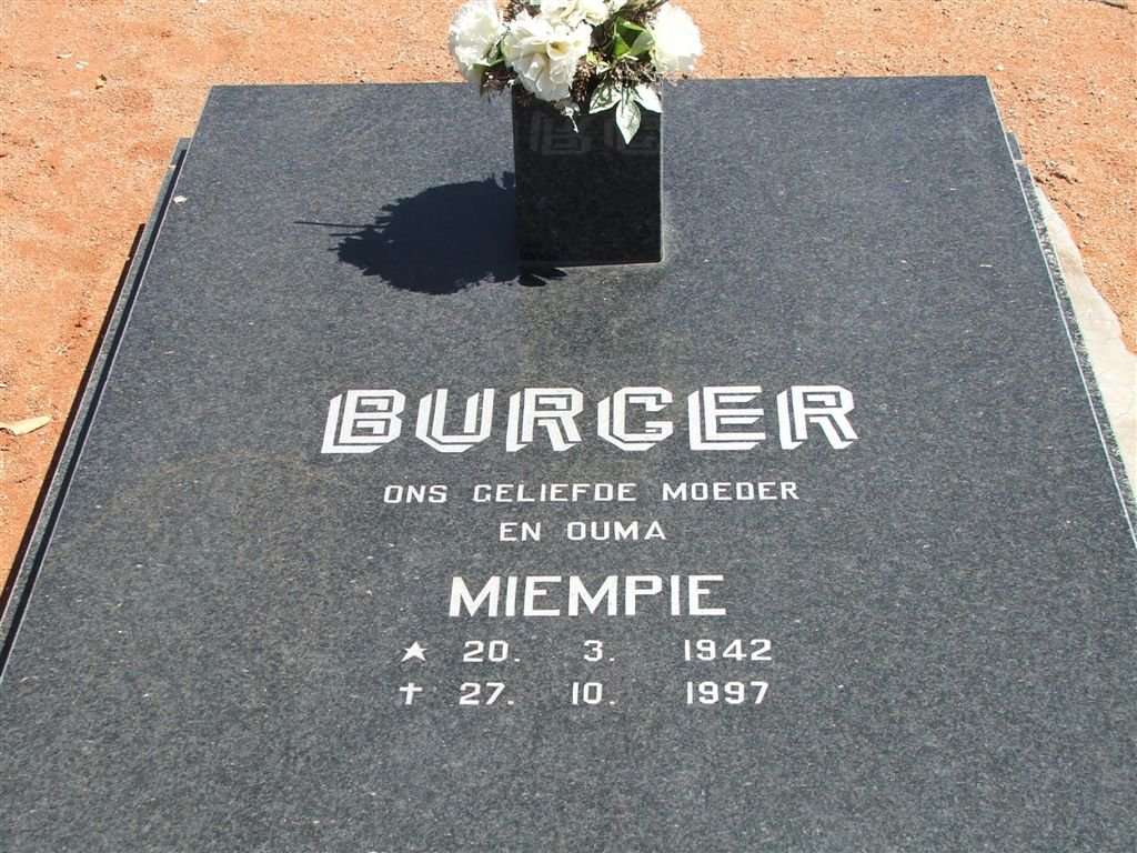 BURGER Miempie 1942-1997
