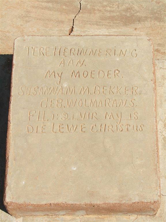BEKKER Susanna M.M. nee WOLMARANS