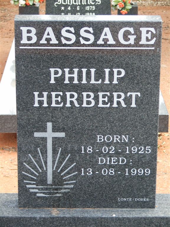 BASSAGE Philip Herbert 1925-1999