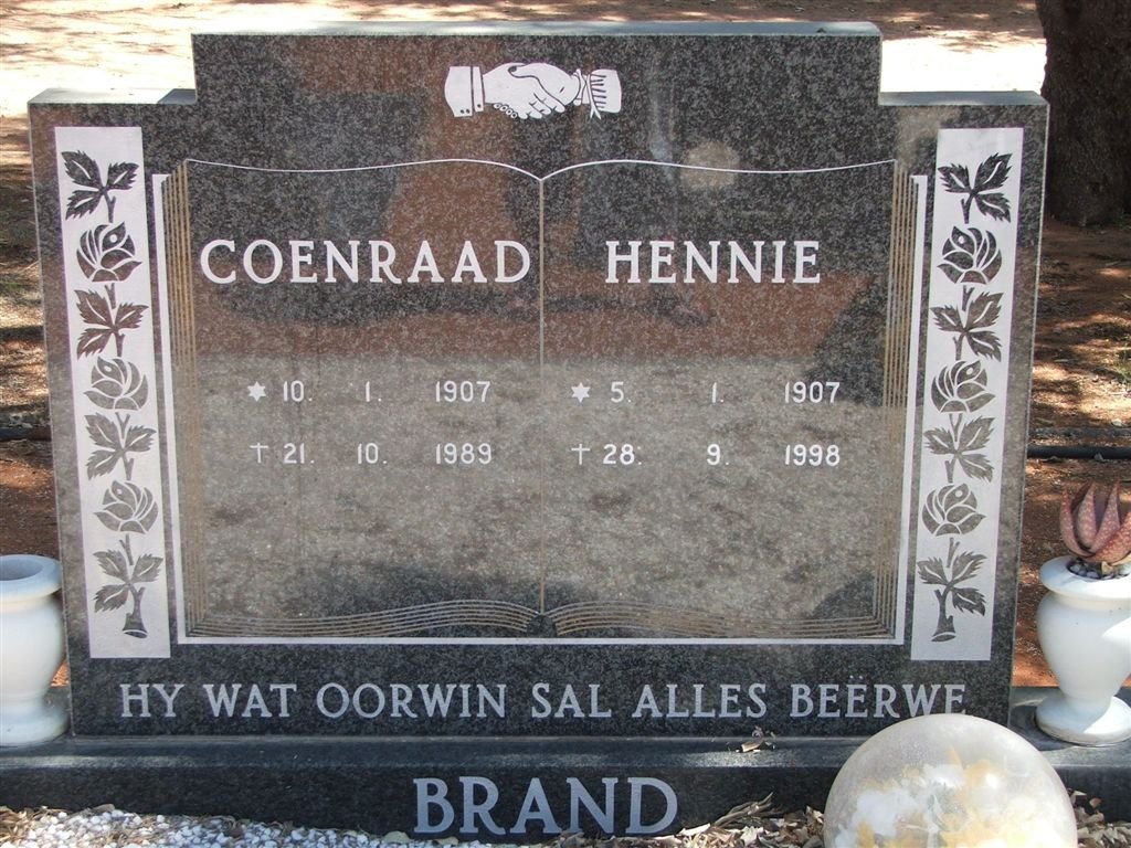 BRAND Coenraad 1907-1989 :: BRAND Hennie 1907-1998