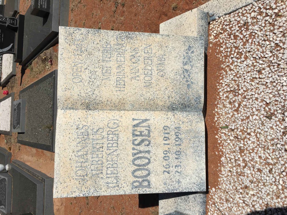 BOOYSEN Johannes Albertus nee LIEBENBERG 1919-1994