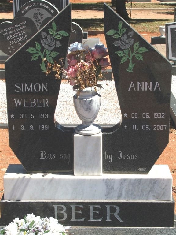BEER Simon Weber 1931-1991 &amp; Anna 1932-2007