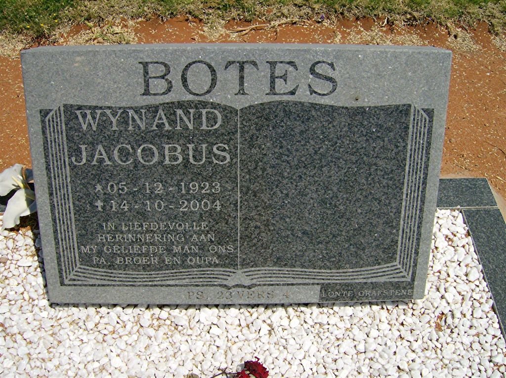 BOTES Wynand Jacobus 1923-2004