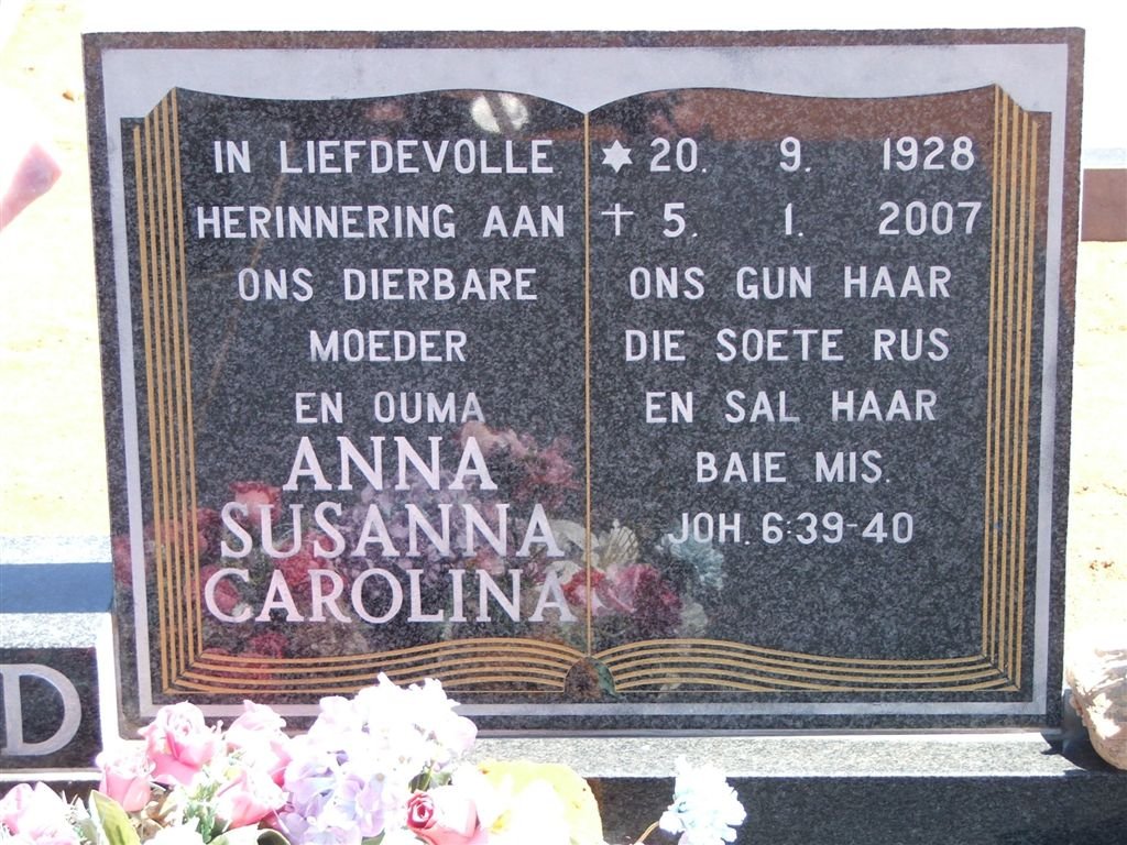 BARNARD Anna Susanna Carolina 1928-2007