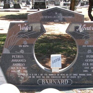 BARNARD Petrus Johannes Andrias 1927-1990 &amp; Huibrecht Gerbrecht HUYSAMEN 1932-1998