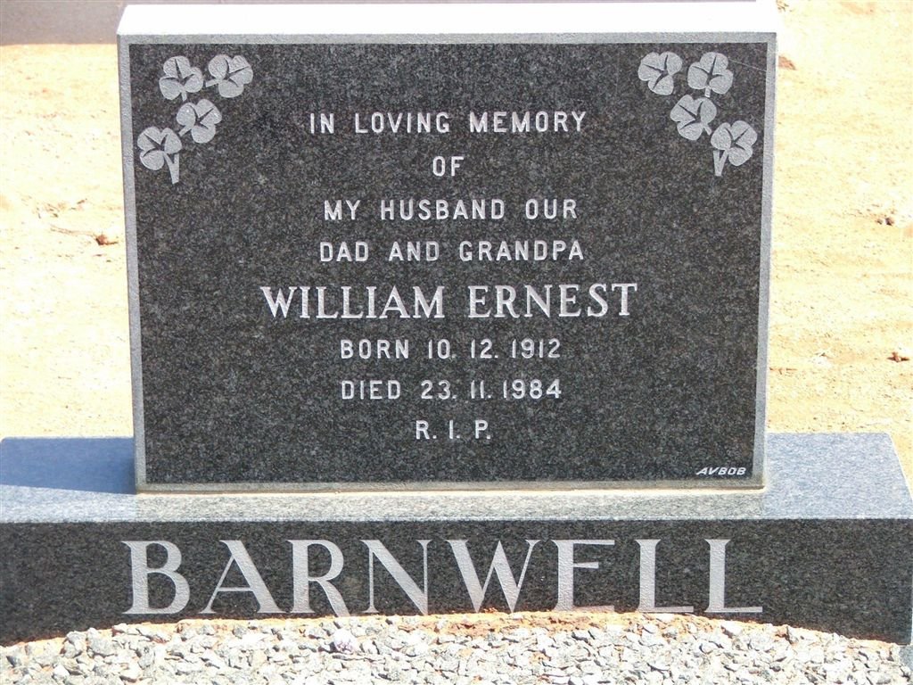 BARNWELL William Ernest 1912-1984