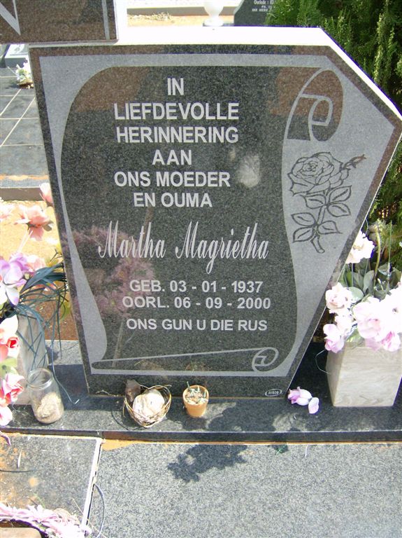 BOOYSEN Martha Magrietha 1937-2000