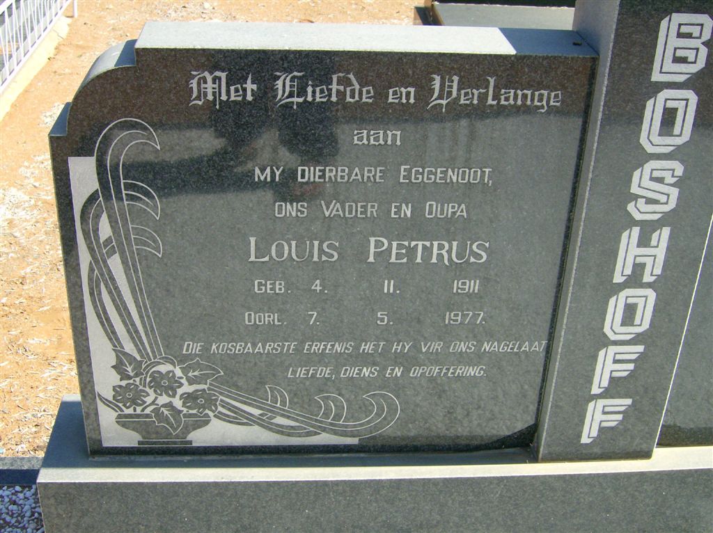 BOSHOFF Louis Petrus 1911-1977