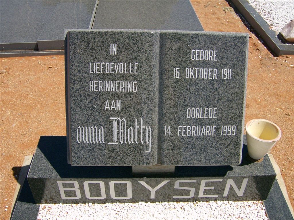 BOOYSEN Matty 1911-1999