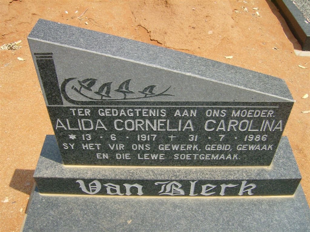 BLERK Alida Cornelia Carolina, van 1917-1986